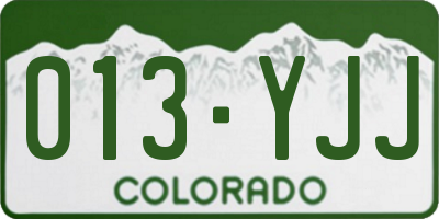 CO license plate 013YJJ