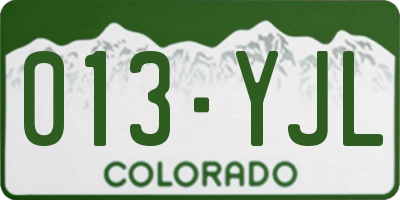 CO license plate 013YJL