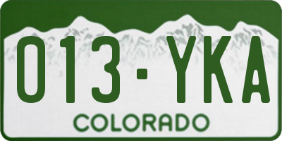 CO license plate 013YKA