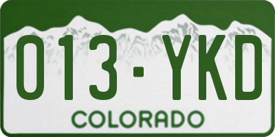 CO license plate 013YKD