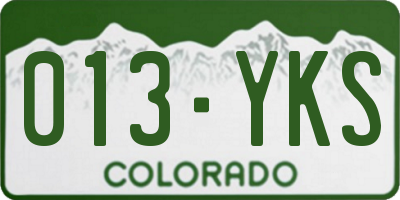 CO license plate 013YKS