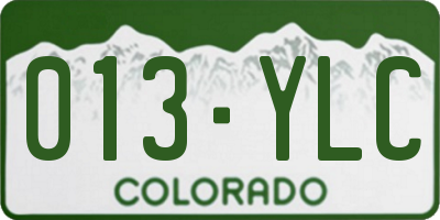 CO license plate 013YLC