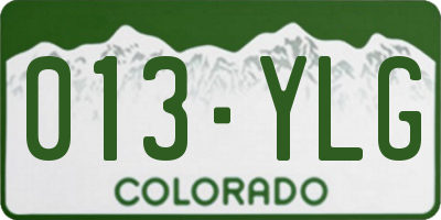 CO license plate 013YLG