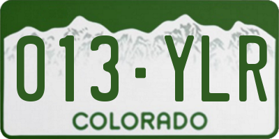 CO license plate 013YLR