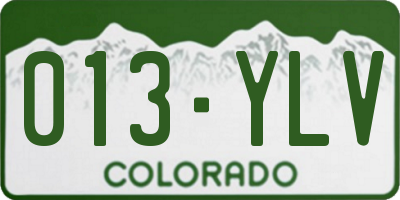 CO license plate 013YLV