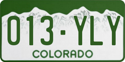 CO license plate 013YLY