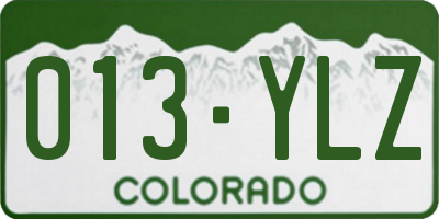 CO license plate 013YLZ