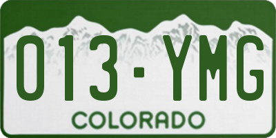 CO license plate 013YMG