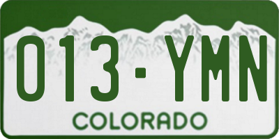 CO license plate 013YMN