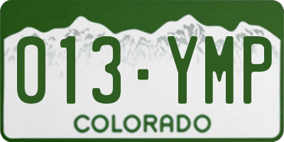 CO license plate 013YMP