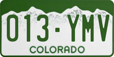 CO license plate 013YMV
