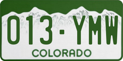 CO license plate 013YMW