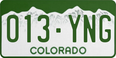 CO license plate 013YNG