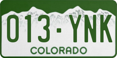 CO license plate 013YNK