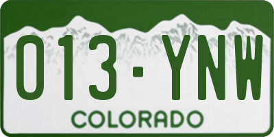 CO license plate 013YNW