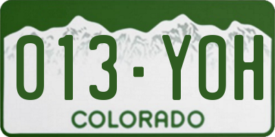 CO license plate 013YOH