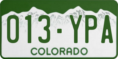 CO license plate 013YPA