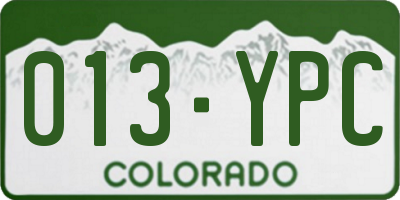 CO license plate 013YPC