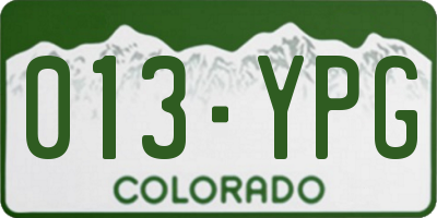 CO license plate 013YPG
