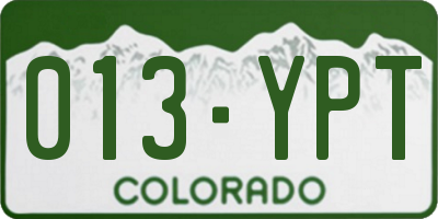 CO license plate 013YPT