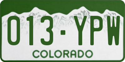 CO license plate 013YPW