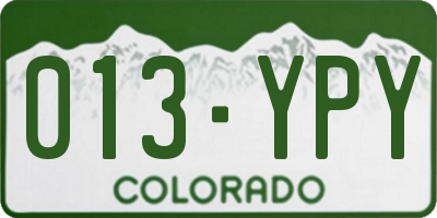 CO license plate 013YPY