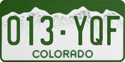 CO license plate 013YQF