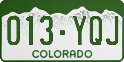 CO license plate 013YQJ
