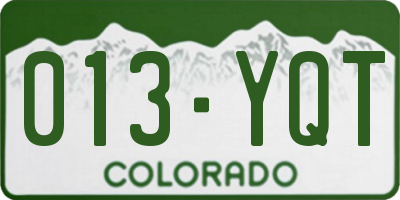 CO license plate 013YQT