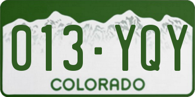 CO license plate 013YQY