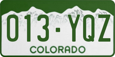 CO license plate 013YQZ