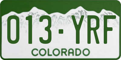 CO license plate 013YRF