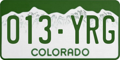 CO license plate 013YRG