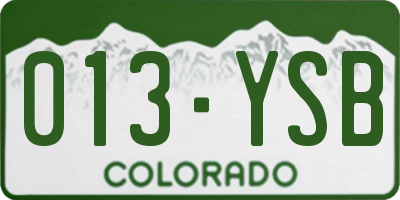 CO license plate 013YSB