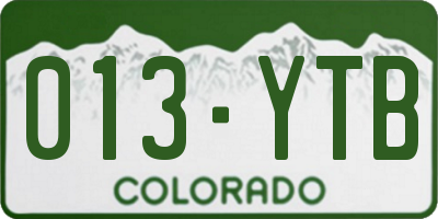 CO license plate 013YTB