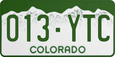 CO license plate 013YTC