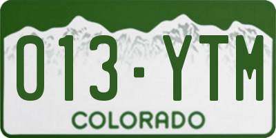 CO license plate 013YTM