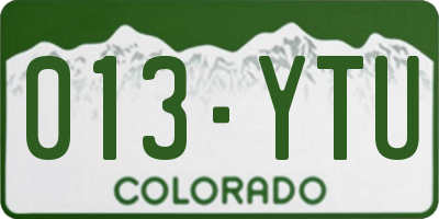 CO license plate 013YTU