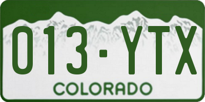 CO license plate 013YTX