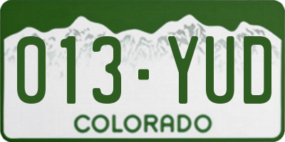 CO license plate 013YUD
