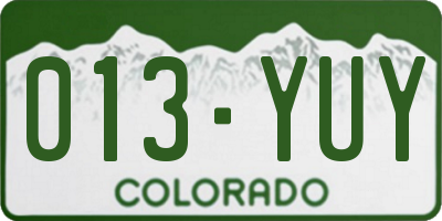 CO license plate 013YUY