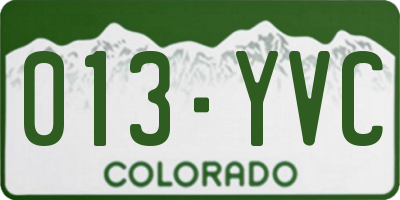 CO license plate 013YVC