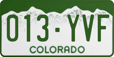 CO license plate 013YVF