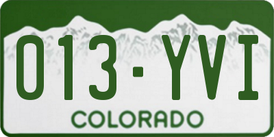 CO license plate 013YVI