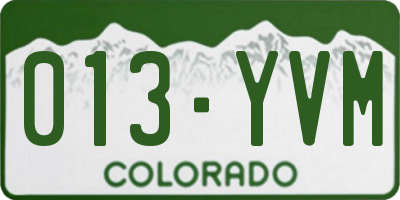 CO license plate 013YVM
