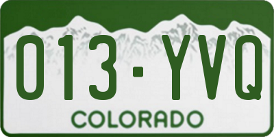 CO license plate 013YVQ