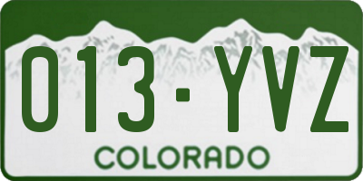 CO license plate 013YVZ