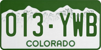 CO license plate 013YWB