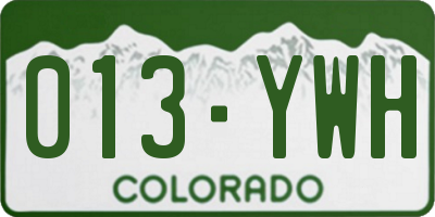 CO license plate 013YWH
