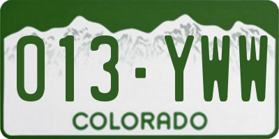 CO license plate 013YWW
